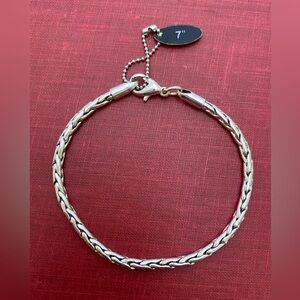 Hallmark DaVinci Beads Women's Silver Tone Woven Snake Link Charms Bracelet